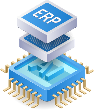 ERP with artificial intelligence technology  Illustration