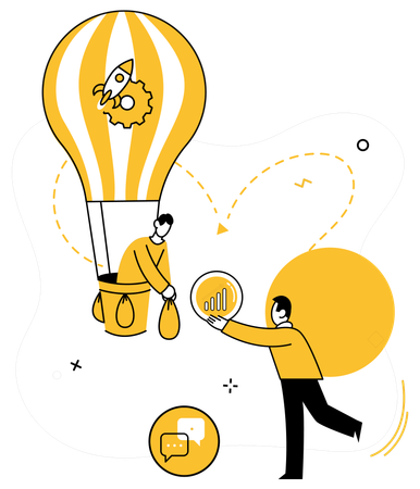 Erreichen Sie Unternehmensziele durch strategische Zusammenarbeit, bei der der Erfolg eine gemeinsame Antwort ist  Illustration