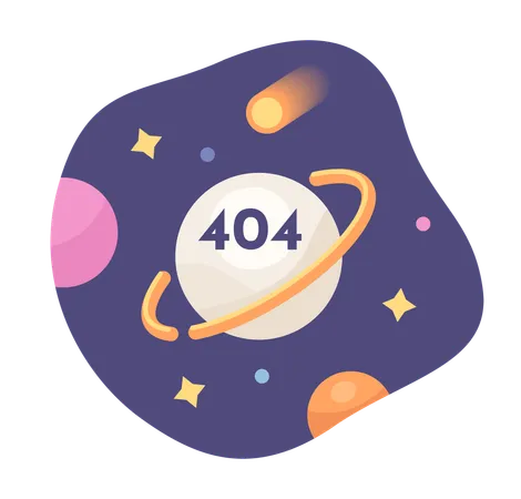 Erreur 404 d'exploration de l'univers et de l'espace  Illustration