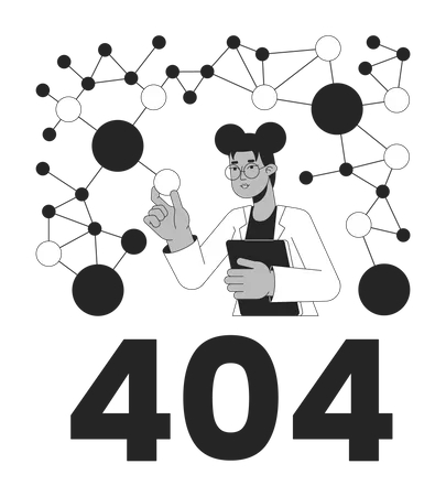 Erreur 404 d'un scientifique en biologie moléculaire  Illustration