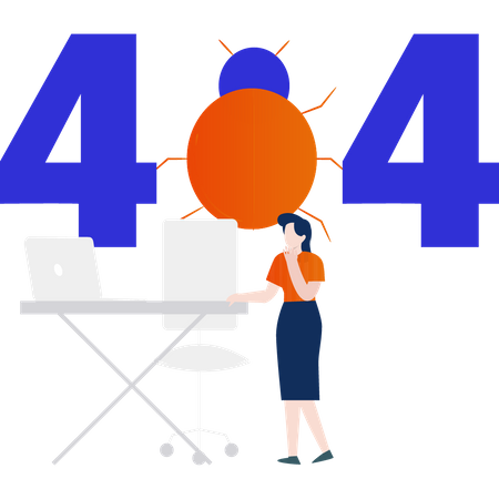 Erreur 404 due à une attaque de virus  Illustration
