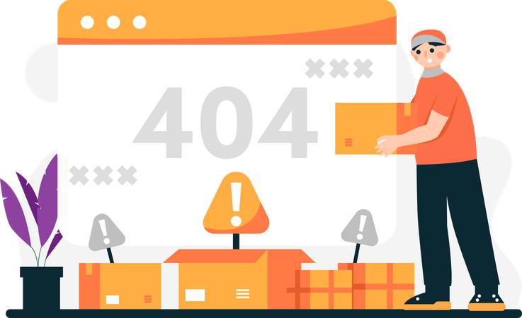Service de livraison erreur 404  Illustration