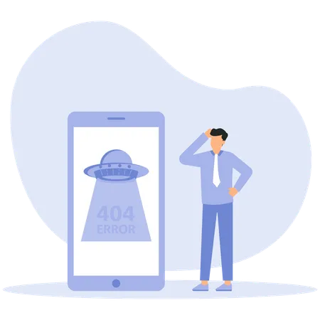 Erreur 404 sur mobile  Illustration