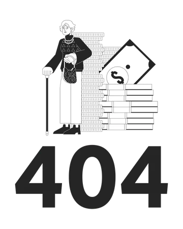 Message flash d'erreur 404 sur l'épargne-pension  Illustration