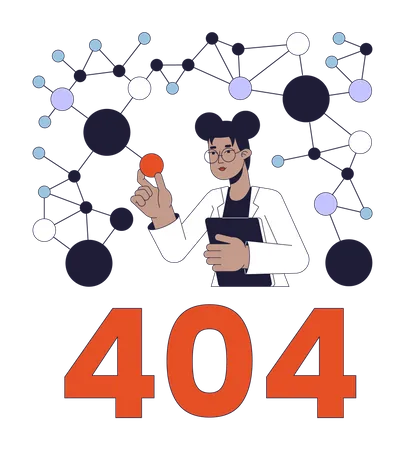 Erreur 404 d'un scientifique en biologie moléculaire  Illustration