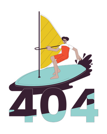 Erreur 404 du sport de planche à voile extrême  Illustration