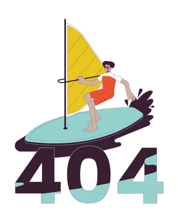 Erreur 404 du sport de planche à voile extrême  Illustration