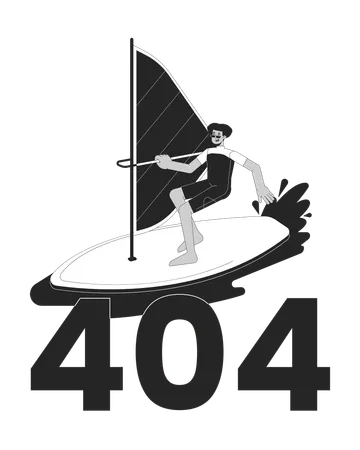 Erreur 404 du sport de planche à voile extrême  Illustration