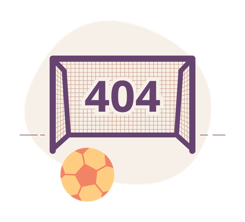 Erreur 404 sur le terrain de football et le portail  Illustration