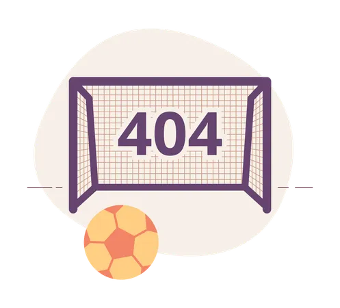 Erreur 404 sur le terrain de football et le portail  Illustration