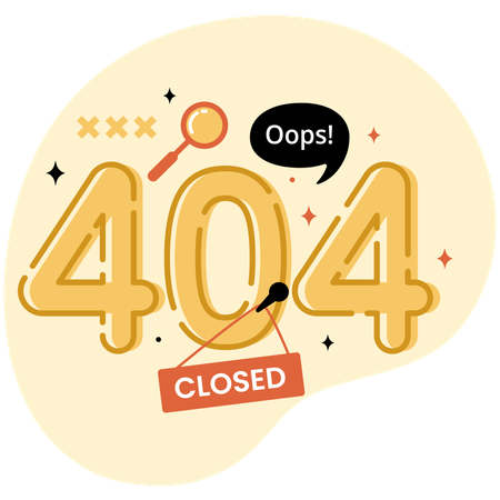 Erro 404 encontrado ao pedir comida online  Ilustração