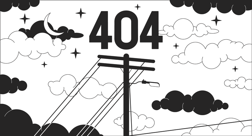 Mensagem flash de erro 404  Ilustração