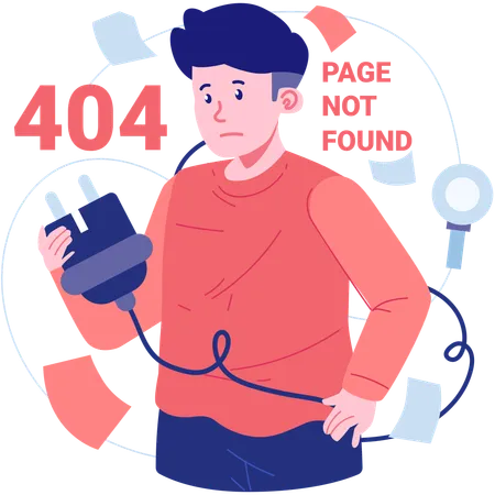 Erro 404 não encontrado  Ilustração