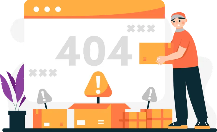 Erro 404 serviço de entrega  Ilustração