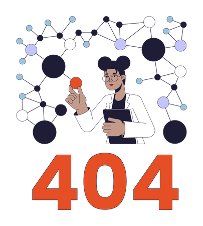 Erro 404 do cientista de biologia molecular  Ilustração