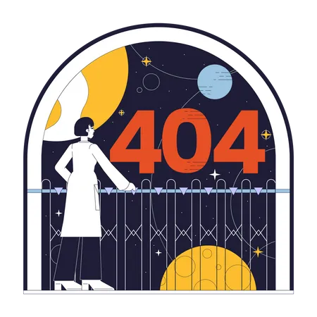 Erro de astronomia feminina 404  Ilustração