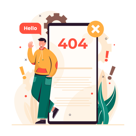 Erro de conexão 404  Ilustração