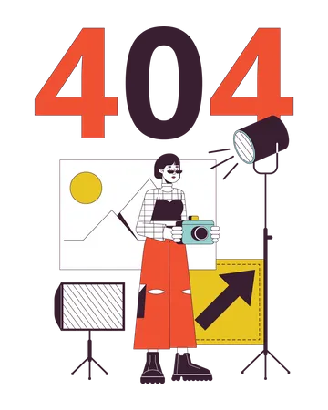 Erro de estúdio fotográfico 404  Ilustração