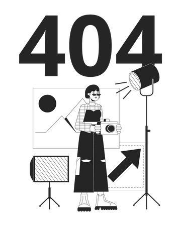 Erro de estúdio fotográfico 404  Ilustração