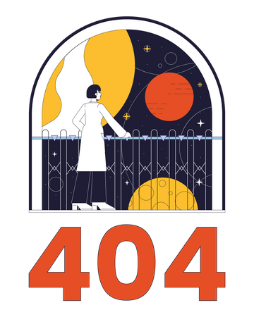 Erro de exploração espacial 404  Ilustração
