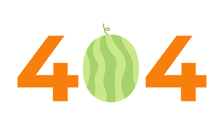 Erro de fruta melancia 404  Ilustração