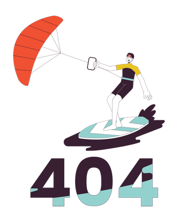 Erro de kitesurf 404  Ilustração