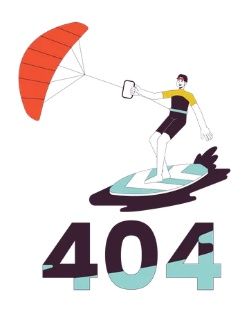 Erro de kitesurf 404  Ilustração