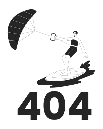 Erro de kitesurf 404  Ilustração