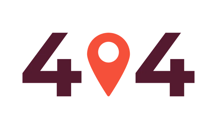 Mensagem flash de erro de localização 404  Ilustração