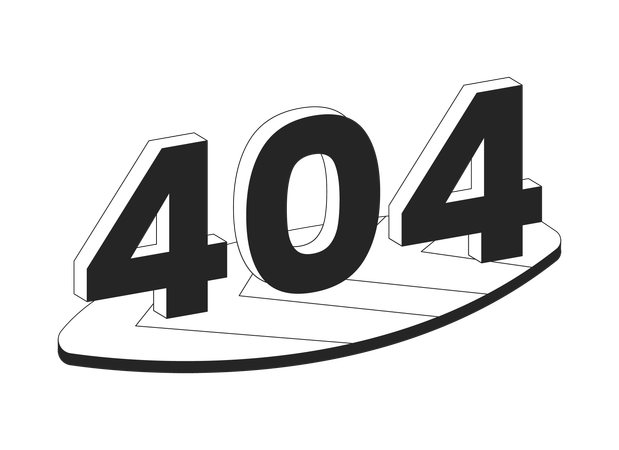 Erro de prancha de surf retrô 404  Ilustração