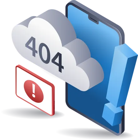 Erro de sistema do smartphone 404  Illustration