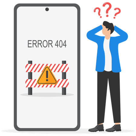 Erro de smartphone 404  Illustration