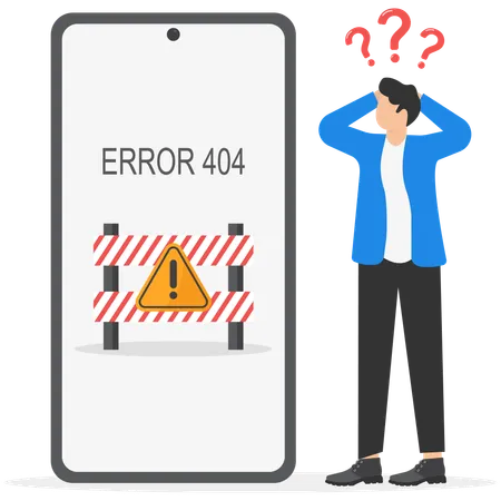 Erro de smartphone 404  Illustration