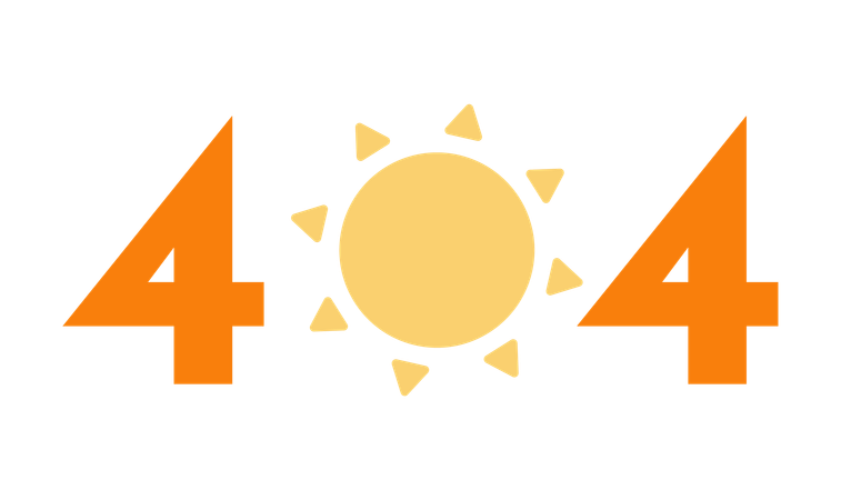 Erro de sol de verão 404  Ilustração