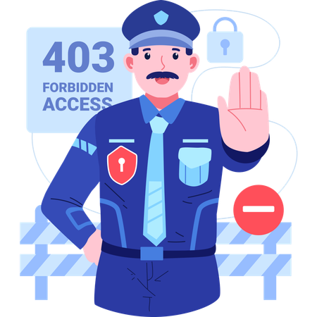 Error 403 Forbidden Access  Illustration