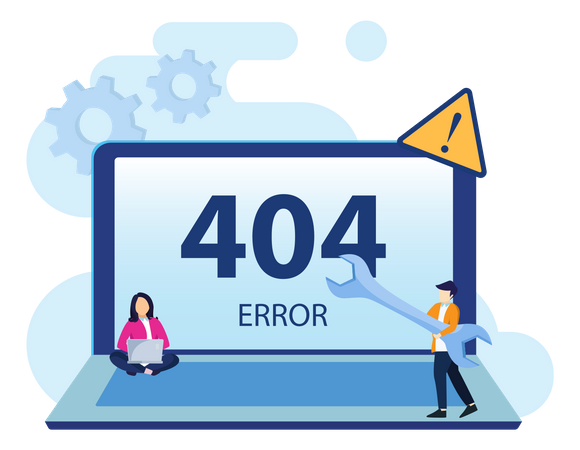 Error 404 Broken Link  일러스트레이션