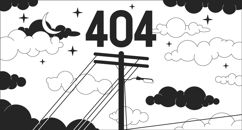 Error 404 flash message  Illustration