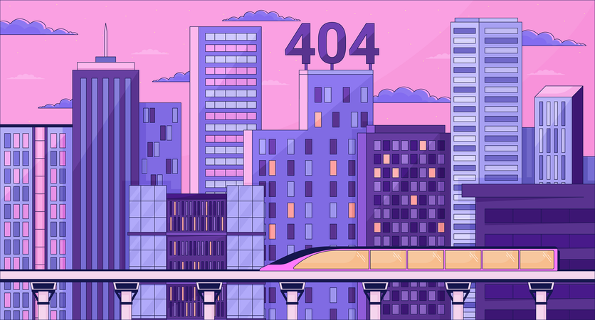 Error 404 flash message  Illustration