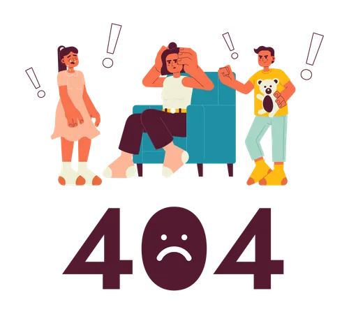 Mensaje flash 404 del error del mal día de la crianza  Ilustración