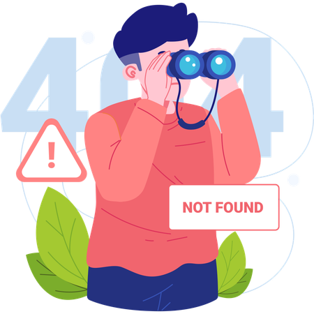 Error 404 Not Found  Illustration