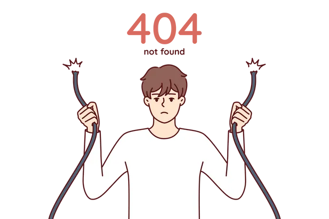 Error 404 not found  Illustration