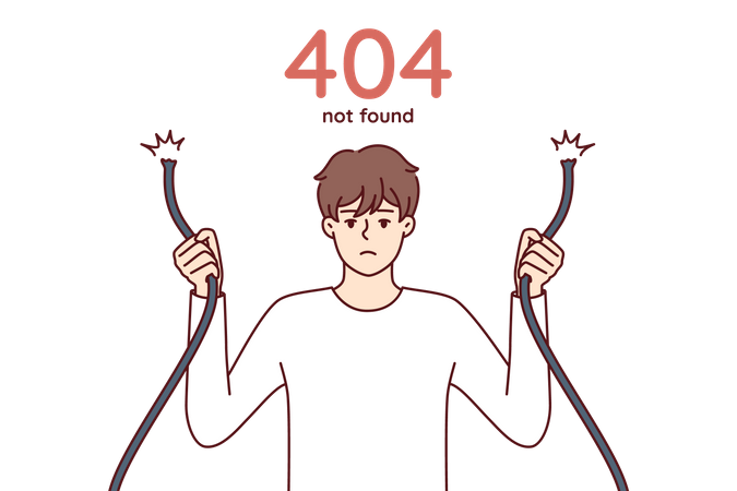 Error 404 not found  Illustration