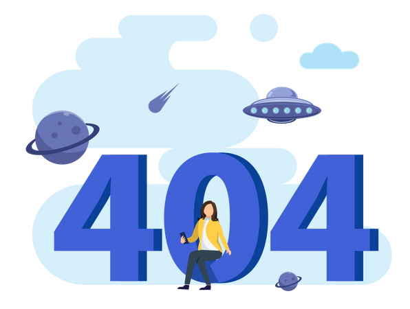 Error 404 Page Not Available  Illustration