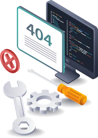 Error 404 Repair Troubleshooting Solutions  Illustration