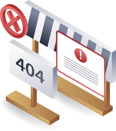 Error 404 warning sign  Illustration