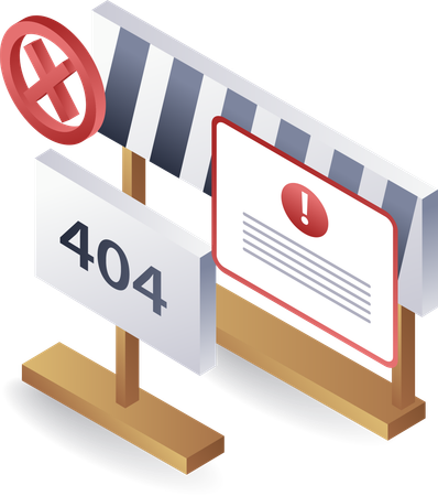 Error 404 warning sign  Illustration