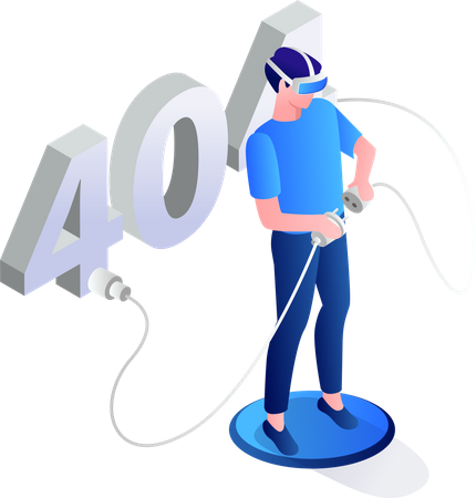 Error 404 with virtual reality Illustration