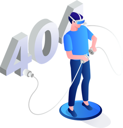 Error 404 with virtual reality  Illustration