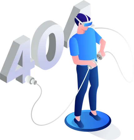 Error 404 with virtual reality  Illustration