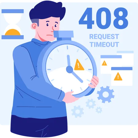 Error 408 Request Timeout  Illustration